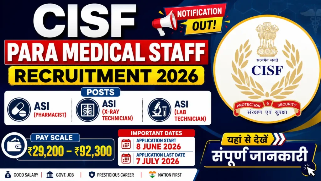 CISF Para Medical Staff Recruitment 2026 1024x576