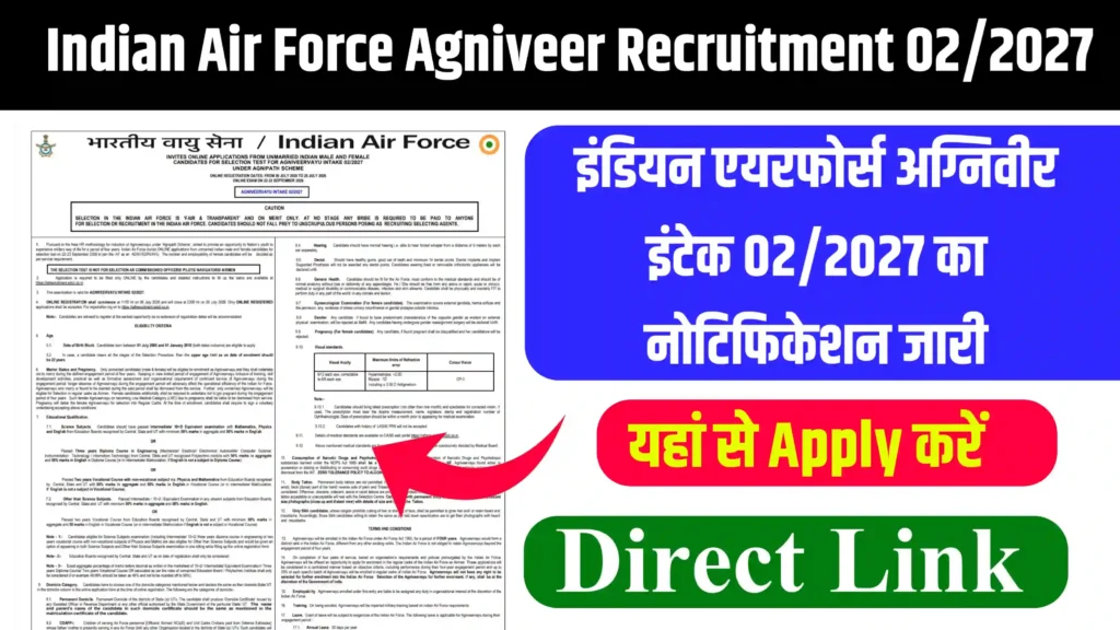 Indian Air Force Agniveer Recruitment 02/2027