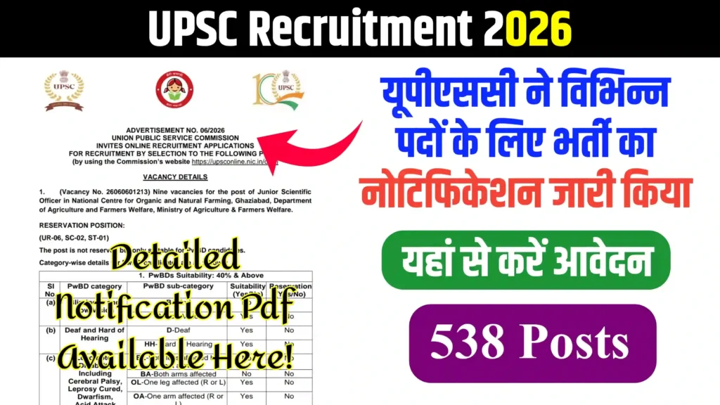 UPSC Recruitment 2026